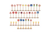 Zabawki drewniane - Goki Wooden Traffic Sign Set - 40pcs. - 53761