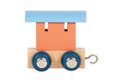 Zabawki drewniane - Small Foot - Wooden Letter Train Polar - Wagon Salmon Pink Blue - 12 pieces - 12567-display12