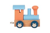 Zabawki drewniane - Small Foot - Wooden Letter Train Polar - Locomotive Salmon Pink - 12 pieces - 12568-display12