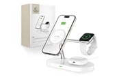 Telefon - Adapter i Ładowarka - Tech-Protect  A12 3in1 MagSafe Inductive Charger for Smartphone / Headphones / Smartwatch - White - 6216990211850