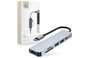 USB hub - Tech-Protect HUB V3 5in1 USB-C - USB-A 3.0 / USB-A 2.0 / USB-C / HDMI / RJ45 - grey USB hub - 6 - USB 2.0 - Szary - 9589046919343