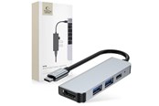 USB hub - Tech-Protect HUB V2 4in1 USB-C - USB-A 3.0 / USB-A 2.0 / USB-C / HDMI - Grey USB hub - 4 - USB 2.0 - Szary - 9589046919350