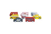 Zabawki drewniane - Colorations - Wooden Toy Trucks - 10-piece - TRUCKS