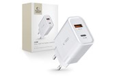 Telefon - Adapter i Ladowarka - Tech-Protect C30W USB-C PD 30W / USB-A QC 3.0 Mains Charger - White - 9589046926792