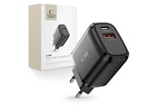 Telefon - Adapter i Ladowarka - Tech-Protect C20W USB-C PD 20W / USB-A QC 3.0 Mains Charger - Black - 9589046924286