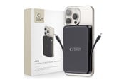 Powerbank - Tech-Protect LifeMag PB31 Power Bank with MagSafe 10000mAh 15W USB-C / USB-A / Built-in USB-C / Lightning Cables - Black Powerbank - Czarny - 10000 mAh - 5906302309269