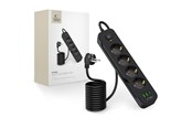 Telefon - Adapter i Ladowarka - Tech-Protect PCL4X3 Power Strip 4 Sockets 240V + 2xUSB-A + 1xUSB-C 200 cm - Black - 5906302310593