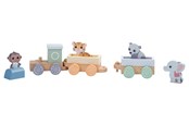 Zabawki drewniane - Jouéco The Wildies Family Trainset with animals - 263-80088