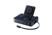 Telefon - Adapter i Ladowarka - Baseus Nomos NH21 Qi2 160W 4-in-1 Wireless Charging Station with Retractable Cable - Black - E0121700