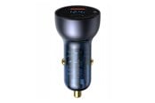 Telefon - Adapter i Ladowarka - Baseus Particular 65W USB-A USB-C QC PPS Car Charger with Digital Display - Dark Gray - C00035300813-Z1