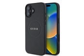 Telefon - Pokrowiec i etui - GUESS Grained Gold Ring MagSafe case for iPhone 16 - black - 3666339303501