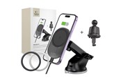 Telefon - Adapter i Ladowarka - Tech-Protect  MM15W-V1 Car Phone Holder with MagSafe 15W Inductive Charger for Cockpit / Air Vent - Black - 9490713931073