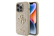 Telefon - Pokrowiec i etui - GUESS Glitter Script Big 4G iPhone 15 Pro Case - Gold - 3666339147808