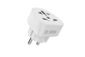 Kable - rózne - SBS Shucko/EU Travel Adapter - Universal - White - TEADAPTDEWORLD