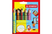 Przybory do pisania i rysowania - STABILO woody 3 in 1 Duo - Multitalent Coloured Pencil - Set 5 pcs. + Pencil Sharpener - 882/05-2