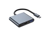 USB hub - Tech-Protect V1 3in1 USB-C - USB-A 3.0 / USB-C PD 100W / HDMI 4K 30Hz - Grey USB hub - 3 - USB 3.0 - Szary - 9490713935248