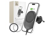 Telefon - Adapter i Ladowarka - Tech-Protect MM15W-V1 Car Phone Holder with MagSafe 15W Inductive Charger for Air Vent - Black - 9490713934562