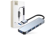 USB hub - Tech-Protect HUB V0 5in1 USB-A - USB-A 3.0 / 3x USB-A 2.0 / USB-C - grey USB hub - 5 - USB 2.0 - Szary - 9490713935255