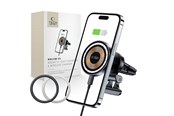 Telefon - Adapter i Ladowarka - Tech-Protect MM15W-V5 Car Phone Holder with MagSafe 15W Inductive Charger for Air Vent - Black - 9490713934739