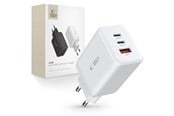 Telefon - Adapter i Ladowarka - Tech-Protect C65W AC Charger 2x USB-C PD 65W / USB-A QC 3.0 - White - 9490713934517