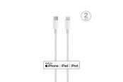Kabel USB - Puro Plain Cable for Apple with MFI USB-C - Lightning 2.0 2.4A 2m - White - CAPLTUSBC2MTWHI