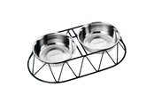 Psy - Dogman Stojak na miski Menja Black 2x700 ml - 369814