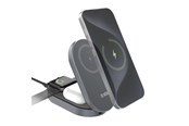 Telefon - Adapter i Ladowarka - SBS 3-in-1 Foldable Wireless Charging Station QI2 MFI - Made for iPhone - Black - TEWIRMAGFOLD31QI2MFI