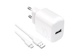 Telefon - Adapter i Ladowarka - Puro PROLITE 10W USB-A wall charger + USB-A - USB-C cable 1.2m - white - PUTCUSBA10WDYKACWHI