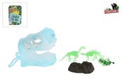 Zabawki - Trend Toys 3D Dinosaur 11cm glow in the dark with keychain with 2 dino's 2 asst. 8cm. - 201068