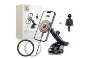 Telefon - Adapter i Ladowarka - Tech-Protect MM15W MagSafe Car Mount with 15W Induction Charger for Air Vent and Dashboard - Black - 5906302313228
