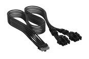 Kabel zasilajacy (wewnetrzny) - Corsair Elite Premium Individually Sleeved PCIe 12V-2x6 to 2x 8-pin (6+2 split) - Czarny - CP-8920435