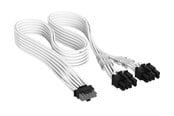 Kabel zasilajacy (wewnetrzny) - Corsair Elite Premium Individually Sleeved PCIe 12V-2x6 to 2x 8-pin (6+2 split) - Biały - CP-8920436