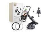 Telefon - Adapter i Ladowarka - Tech-Protect Car Mount with 15W MM15W-V6 Charger with MagSafe for Dashboard and Air Vent - Black - 5906302313372
