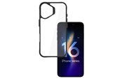 Telefon - Pokrowiec i etui - 3mk Satin Armor Case+ for iPhone 16 Plus - Transparent with Black Frame - 5903108586542