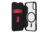 Telefon - Pokrowiec i etui - Puro Book Mag MagSafe Leather Case with Flap and Card Slot for iPhone 16 - Black - PUIPC1661BKMAGBLK