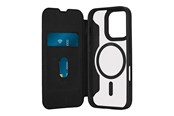 Telefon - Pokrowiec i etui - Puro Book Mag MagSafe Leather Case with Flap and Card Slot for iPhone 16 Pro - Black - PUIPC16P61BKMAGBLK