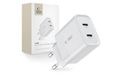 Telefon - Adapter i Ładowarka - Tech-Protect C20W AC Charger 2x USB-C PD 20W - White - 9319456607093