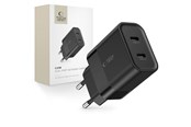 Telefon - Adapter i Ładowarka - Tech-Protect C20W Mains Charger 2x USB-C PD 20W - Black - 9319456607284