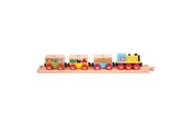 Zabawki drewniane - Bigjigs Wooden Vegetable and Fruit Train - 6-piece. - BJT180