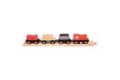 Zabawki drewniane - Bigjigs Wooden Freight Train - 9-piece. - BJT182