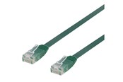 Kabel sieciowy - Deltaco TP-603G-FL - patch cable - 30 cm - green - Zielony - 0.3m - TP-603G-FL