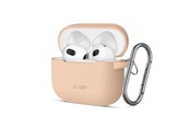 Telefon - Pokrowiec i etui - Tech-Protect Silicone Hook Case for Apple AirPods 3 - Beige - 5906302375066