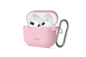 Telefon - Pokrowiec i etui - Tech-Protect Silicone Hook Case for Apple AirPods 3 - Pink - 5906302375127