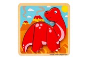 Zabawki dla niemowlat - Bigjigs Wooden Shape Puzzle Diplodocus - 4 pcs. - 38030