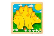 Zabawki dla niemowlat - Bigjigs Wooden Shape Puzzle Stegosaurus - 4 pcs. - 38033