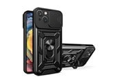 Telefon - Pokrowiec i etui - Hurtel Hybrid Armor Camshield Case for Vivo Y16 / Vivo Y02s Armored Case with Camera Cover Black - 9145576273036