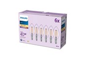 Zarówka LED - Philips Żarówka światła LED B35 3,4W/827 (40W) Clear 6-pack E14 - 929004589663