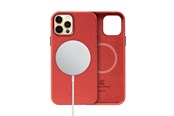 Telefon - Pokrowiec i etui - CRONG Essential Cover Magnetic - iPhone 12 Pro Max MagSafe Leather Case - Red - CRG-ESSM-IP1267-RED