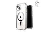 Telefon - Pokrowiec i etui - Speck Presidio Perfect-Clear ClickLock & MagSafe - iPhone 17e / 16e / 15 / 14 / 13 Case - Clear / Chrome Finish / Serene Silver - 150441-3199