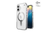 Telefon - Pokrowiec i etui - Speck Presidio Perfect-Clear ClickLock & MagSafe - iPhone 16 Case - Clear / Chrome Finish / Serene Silver - 150691-3199